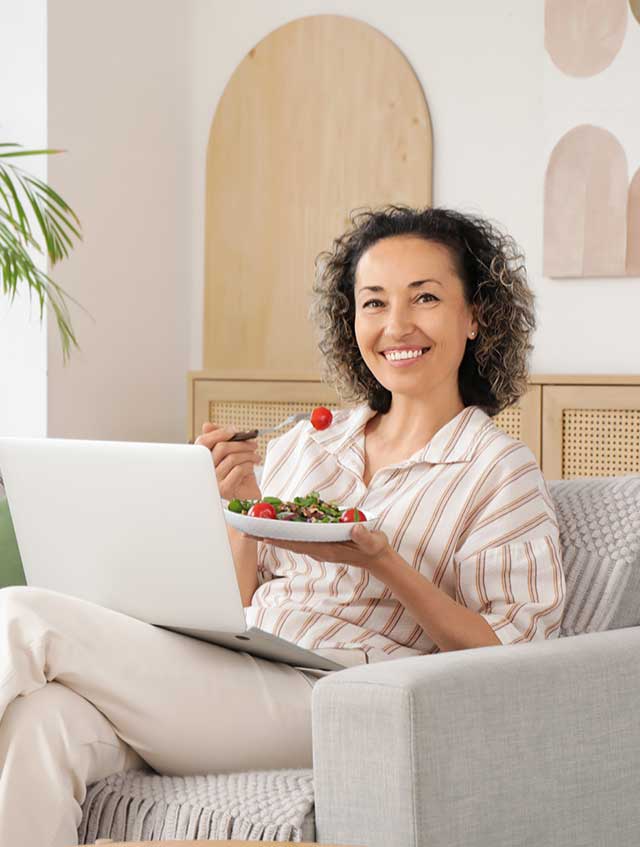 Simple, nourishing meal with whole foods representing balance, gentle nourishment, and a stress-free approach to eating